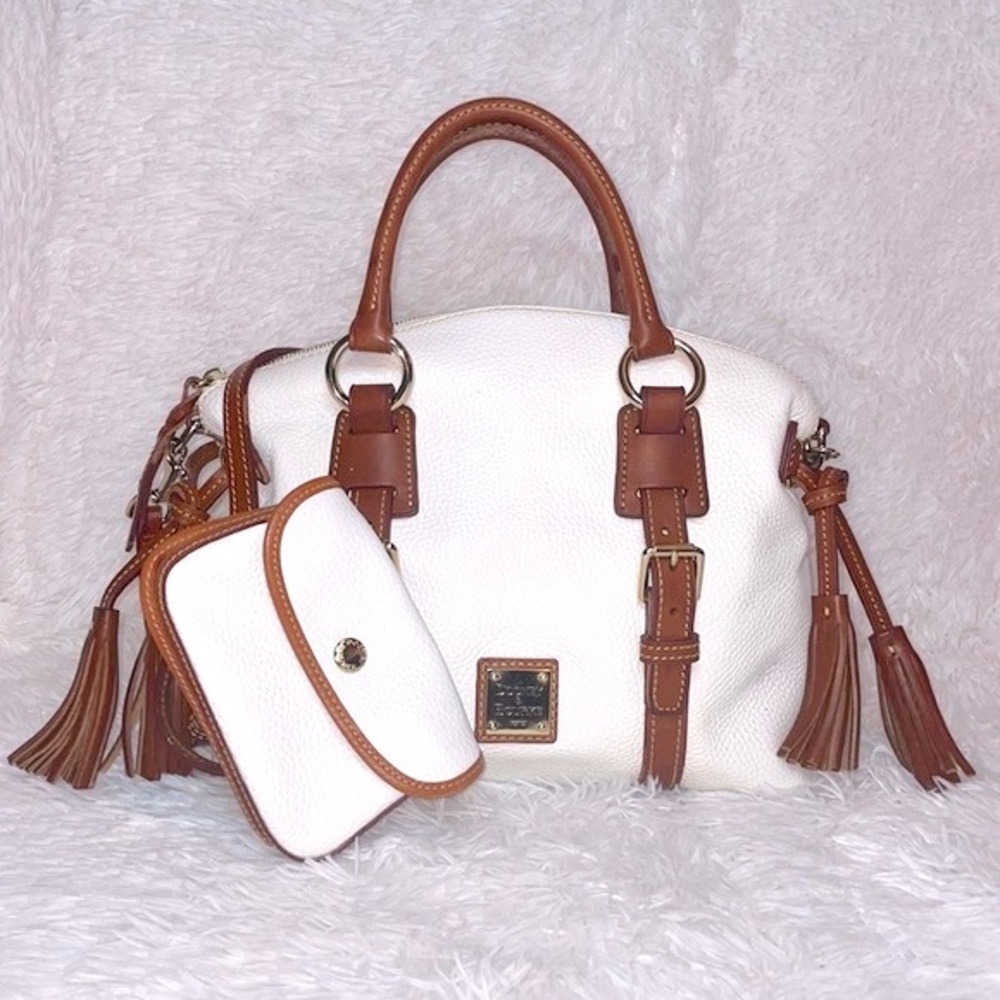 Dooney & Bourke White and Brown Satchel